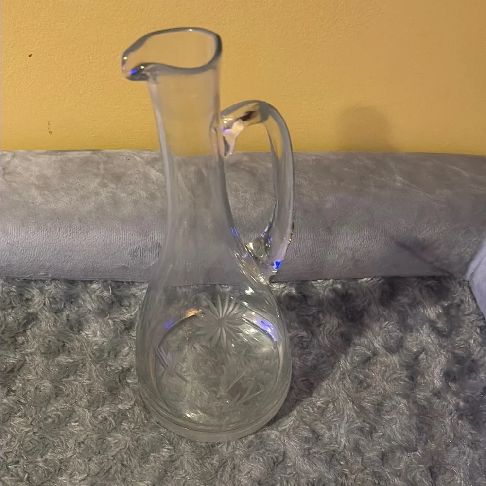 Elegant Clear Pressed Glass Carafe